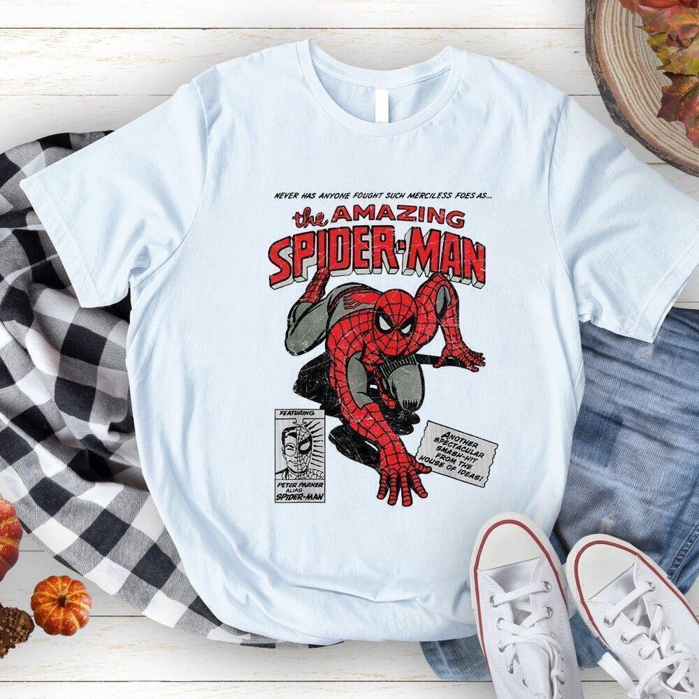 Spider Man Comic Shirt, Peter Parker T Shirt Spiderman Gift Superhero 91